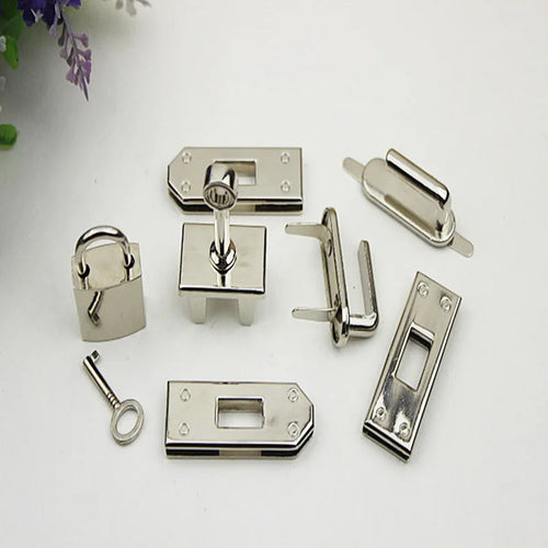 1 Set( 7 pcs) 45mm 4 Colors Metal Bag Lock Hardware Accessories