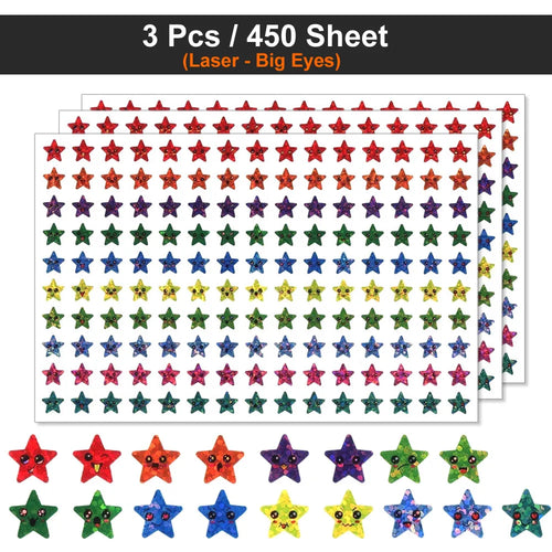 450-3000 Sheet Happy Face Stars Reward Sign Stickers Pack DIY