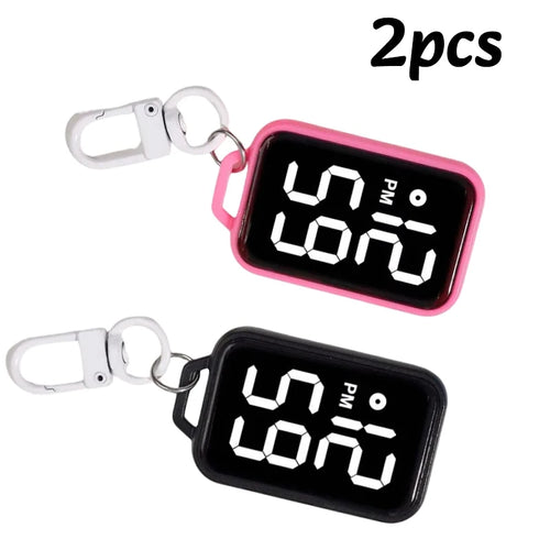 1PC LED Keychain Pocket Watch Digital Display Electronic Watch Student