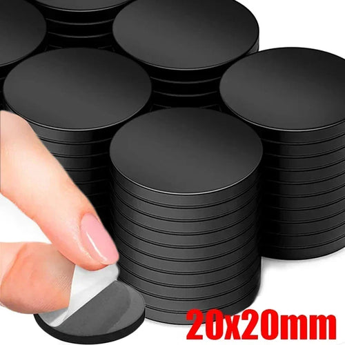 20/200pcs Round Magnet Sticky Magnetic Tape Black Magnets DIY Crafts