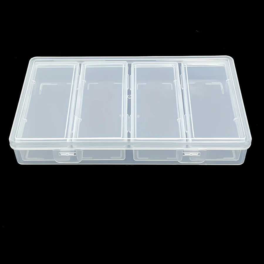 4 Adjustable Dividers Clear Plastic Storage Organizer Box - Craft &