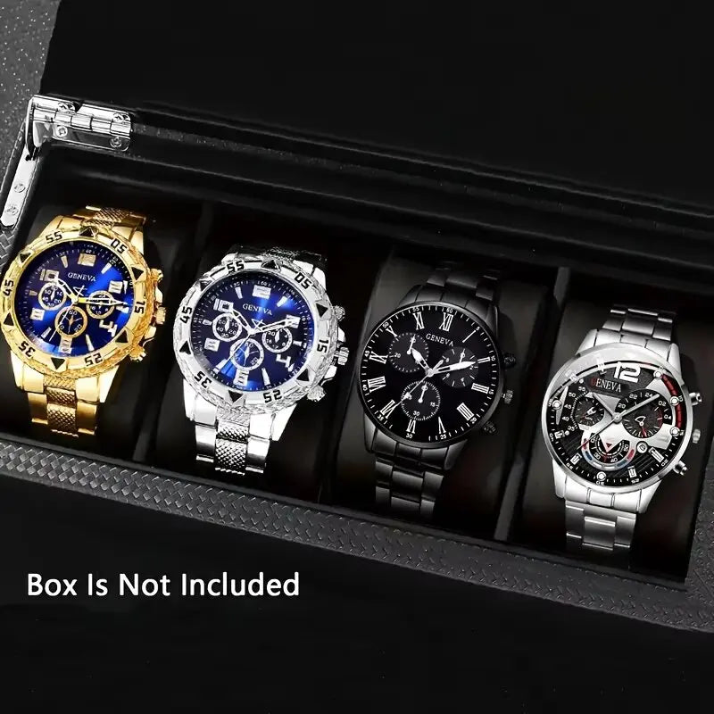 1/4PCS Luxury Big Dial Men Business Watch Fashion Mens Quartz Watches