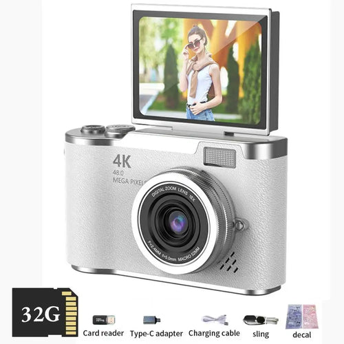 4K Digital Camera Beauty Filters 48MP HD Student CCD Camera CMOS Anti