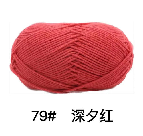 40-50g/Set 4ply Milk Cotton(80%) Knitting Yarn Needlework Dyed Lanas