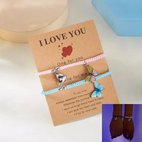 Romantic Luminous Sun Moon Couple Bracelets for Women Men Handmade