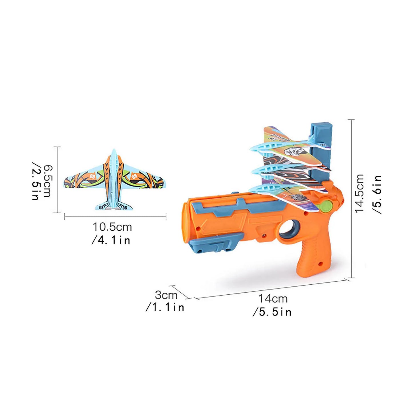 HOT！Airplane Launcher Bubble Catapult With 6 Small Plane Toy Funny