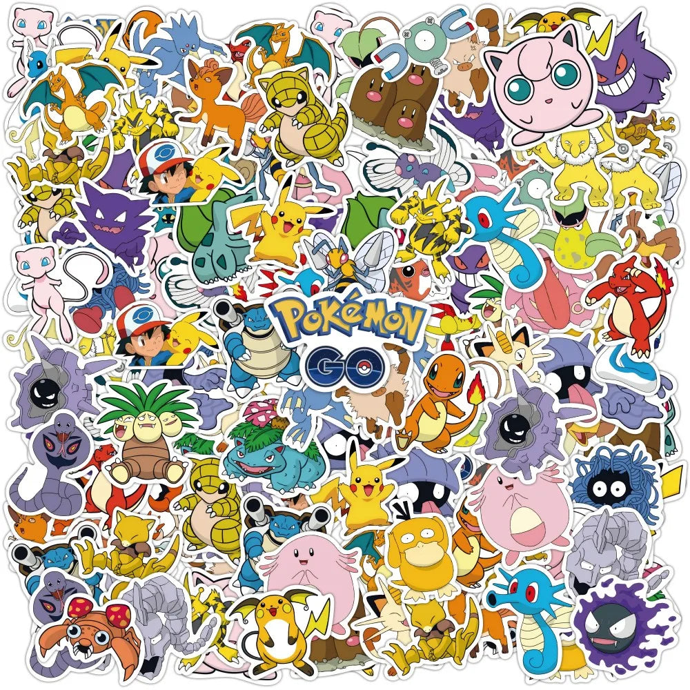 50PCS Anime Pokemon Cute Stickers Graffiti Decoration DIY Skateboard