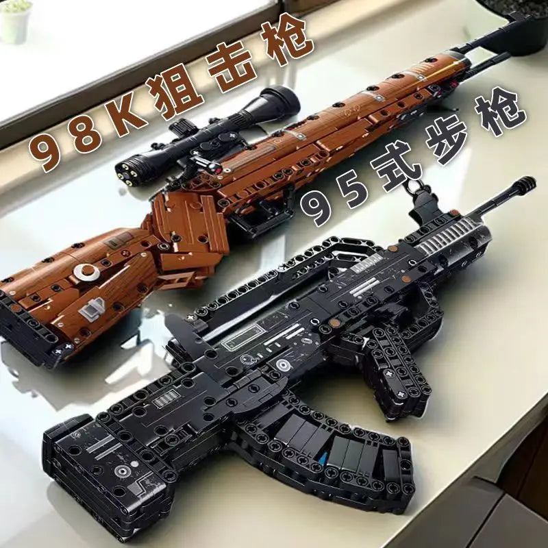 Building blocks gun Kar98k sniper rifle Type 95 assault rifle AK47