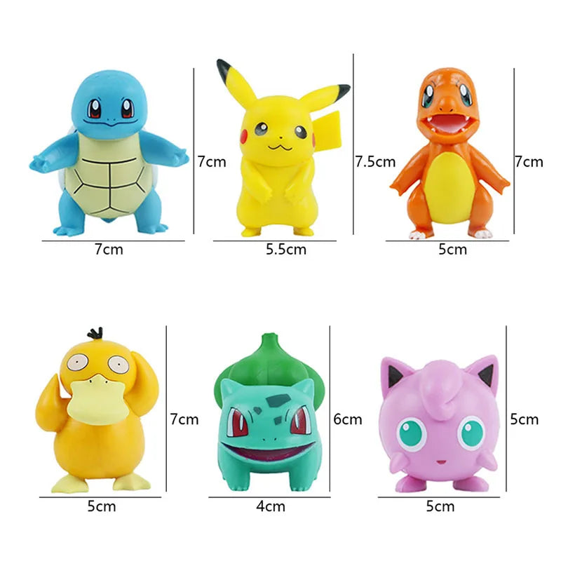 Pokemon Anime Action Figures Pikachu Toys Model Charmander Psyduck