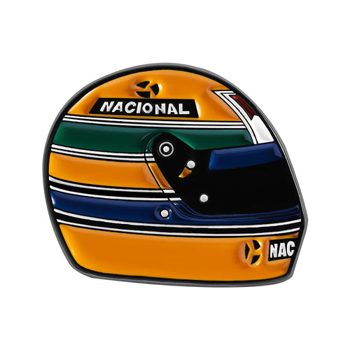 F1 Racing Driver Enamel Pins Custom Ayrton Senna Helmet