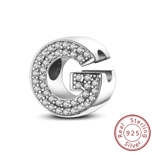 Charms Fit Original Bracelet A-Z Alphabet Charms Beads 925 Sterling