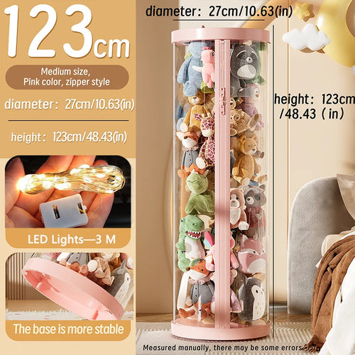 Transparent Doll Storage Box Plush Toy Organization Toy Storage Tube