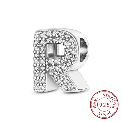 Charms Fit Original Bracelet A-Z Alphabet Charms Beads 925 Sterling