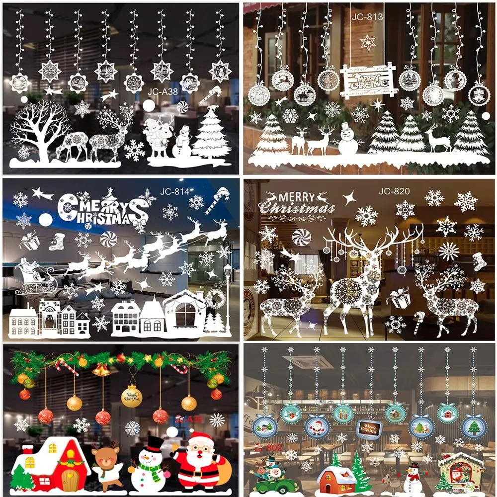 Christmas Window Sticker Merry Christmas Decorations For Home 2023