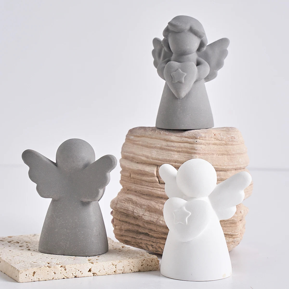 Heart Wings Angel Silicone Scented Candle Mold DIY Girl Sculpture
