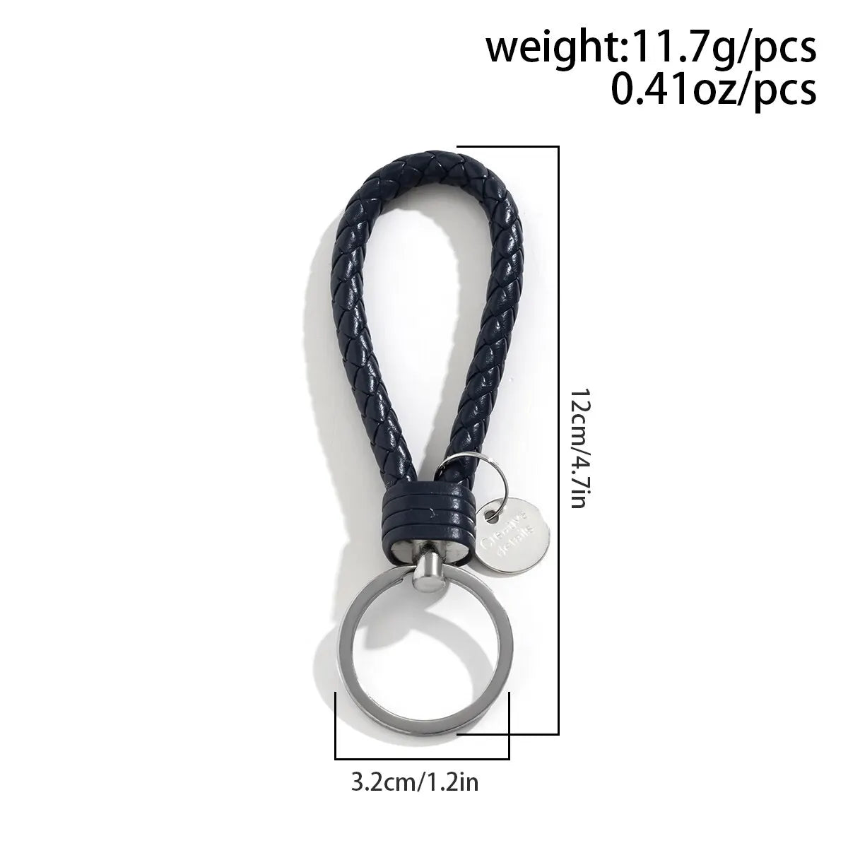 2Pcs/Set PU Leather Braided Woven Rope Keychain DIY Bag Pendant Key