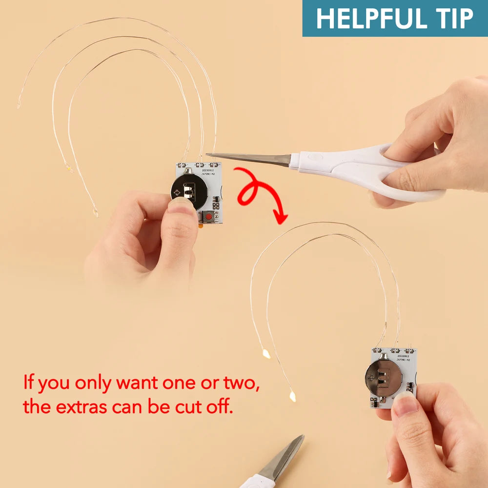 3pcs Halo Lights & Easy Lights for Making Light-Up Cards Craft