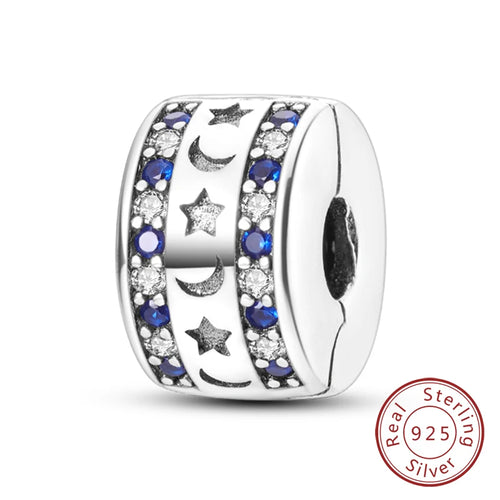 Fit Original Charms Beads 925 Sterling Silver Clip Charms Zircon
