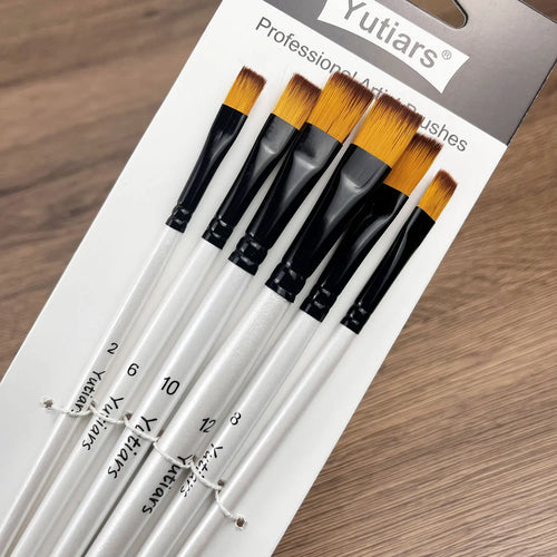 Yutiars Professional Artist Paint Brush Set - 6 PCS, Nylon Bristles