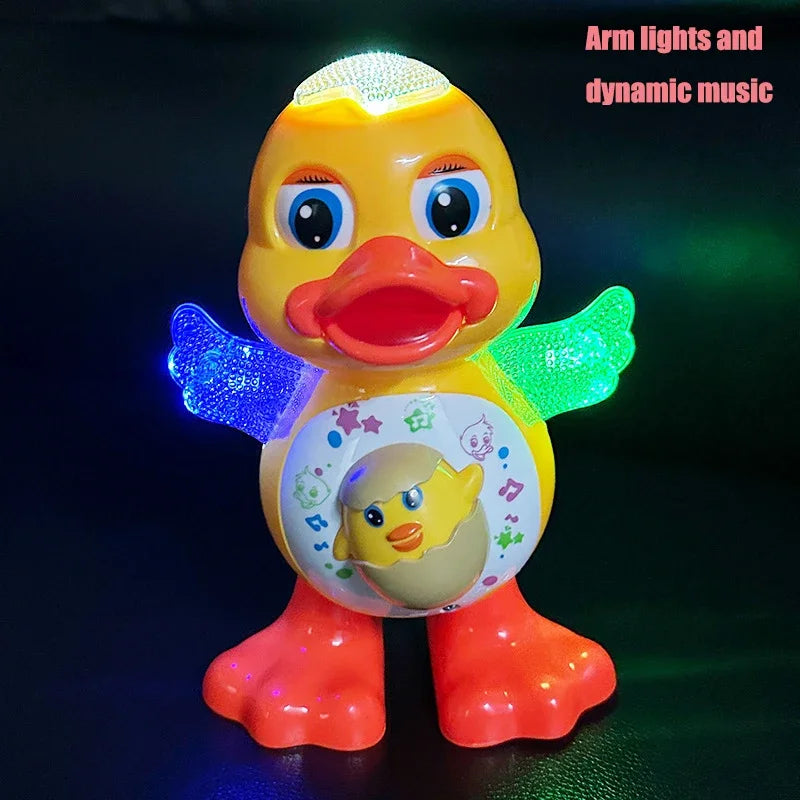 Electronic Toys Dancing Duck Funny Blink Eyes Flashing Light Shake The