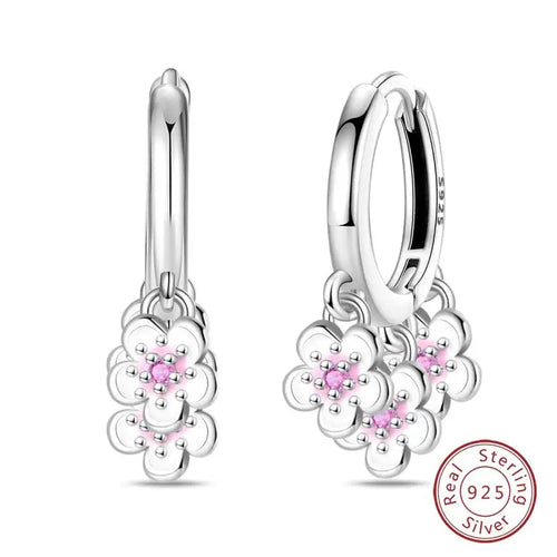 Hot 925 Sterling Silver Earrings Charm Simple Shining Lotus Zircon