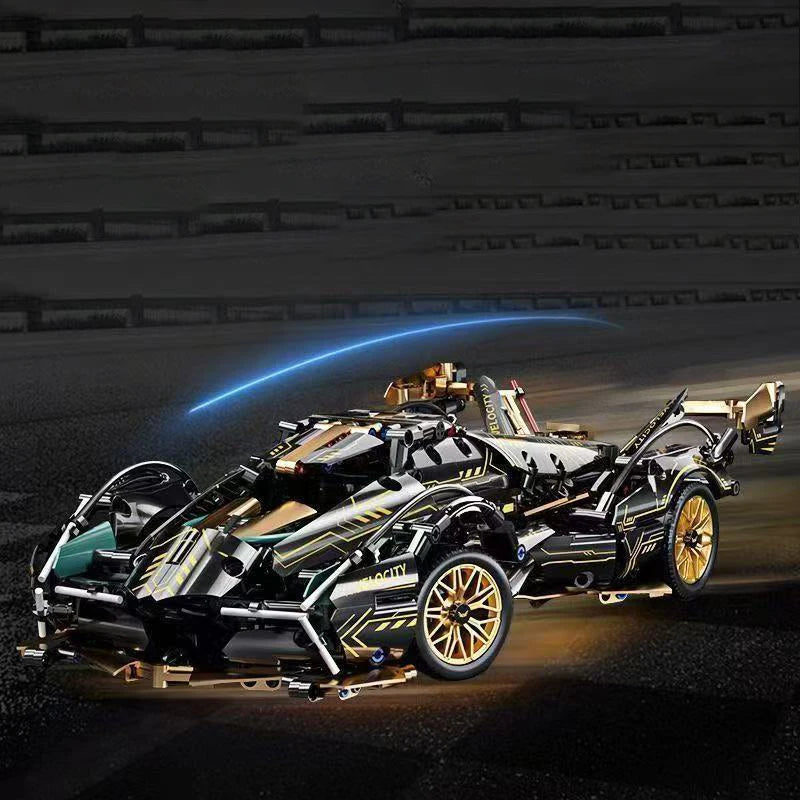 1690 Piece V12 Model Car Building Block Set - Upgraded Version,