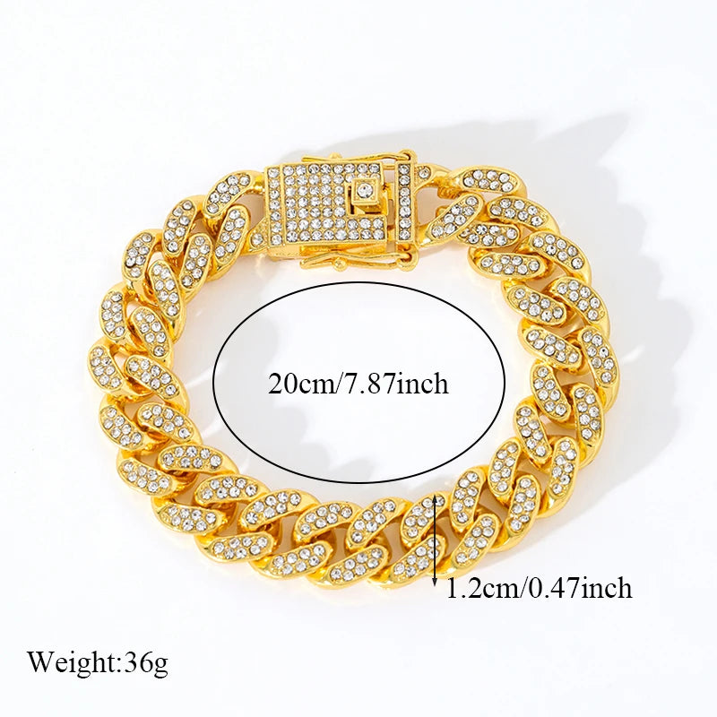 EILIECK 316L Stainless Steel Gold Color Cuban Chain Bracelet For Women