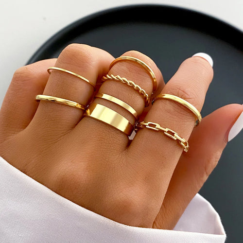 58PCS Vintage Heart Snake Butterfly Rings Set for Women Fashion Metal