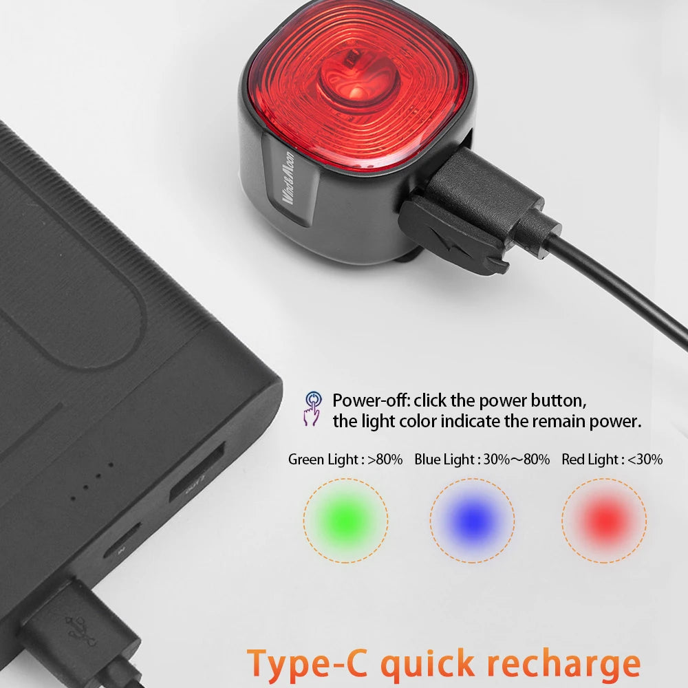 Bicycle Auto Brake Sensing Brake Tail Light Gift lP66Waterproof LED