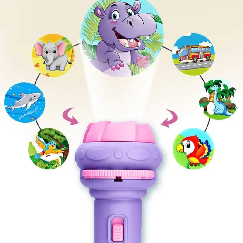 Flashlight Projector Torch Lamp Toy Cute Cartoon Creativity Toy Torch