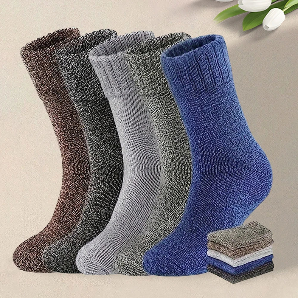 3/5 Pairs Of Thick Woolen Socks For Men, Autumn And Winter Stockings,