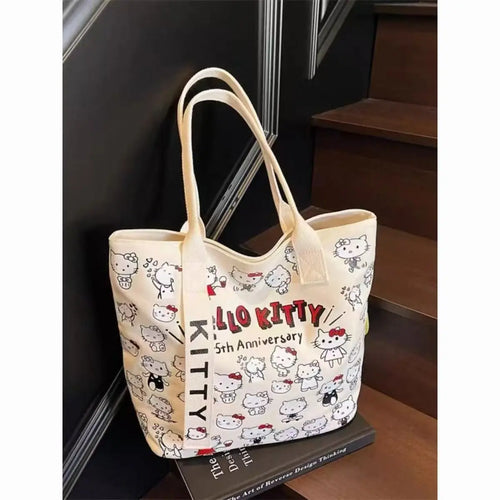 Sanrio Hello Kitty Large Capacity Shoulder Bag Cartoon Kt Cat Handbag