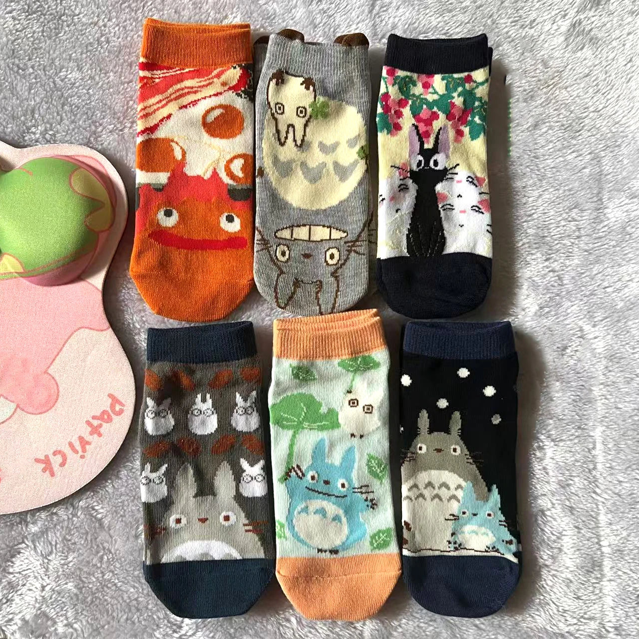 Japanese Anime Cartoon Grey Cat Socks Cute Calcifer Short Socks Jiji