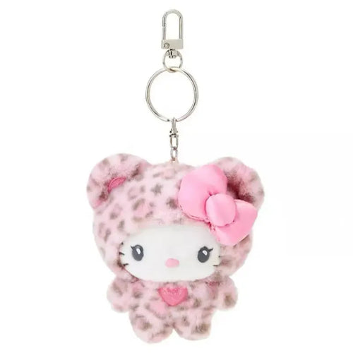 Sanrios Leopard Print Bear Series Hello Kitty Keychain Pendant Cartoon