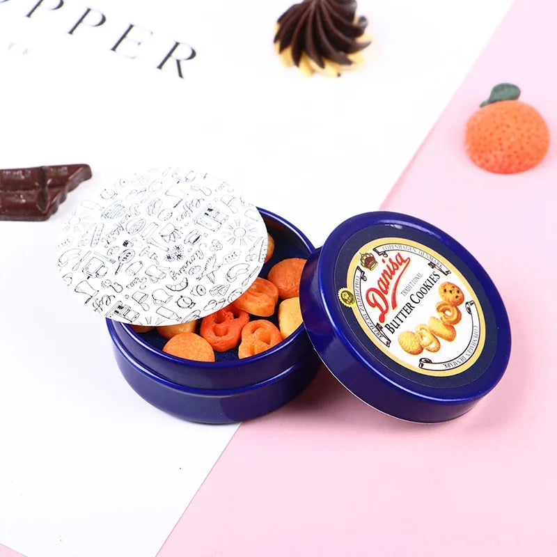 1Pcs 1/12 Dollhouse Miniature Danish Cookie  Box Model Set Kitchen
