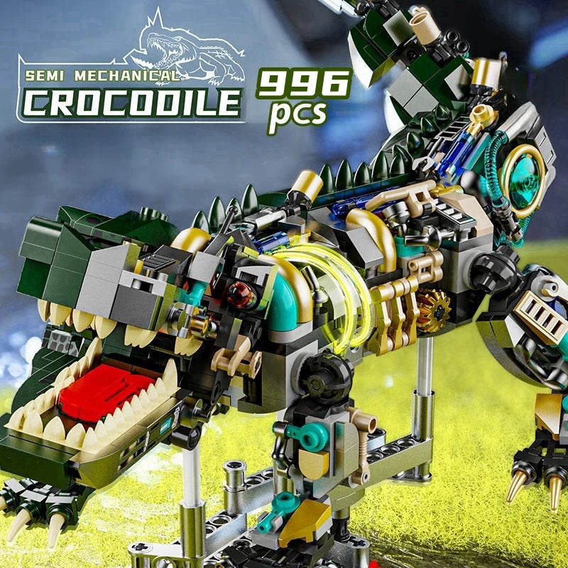 Mechanical Shark Building Set, Sea Life Crocodile Parrot Mantis