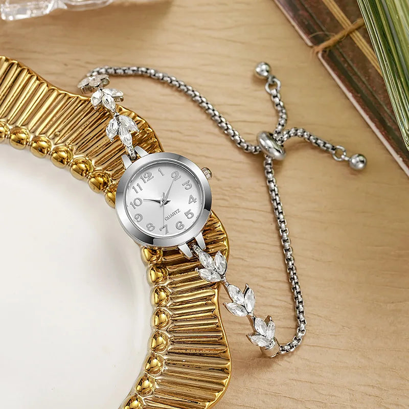 Elegant Women Watches Luxury Rhinestone Bracelet Bracelet Quartz Watch