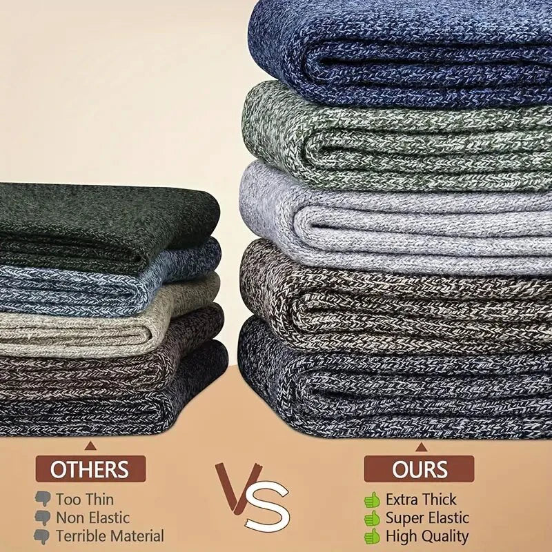 3 Pairs Winter Thick Towel Men's Socks Man's Outdoor Sports Long Socks
