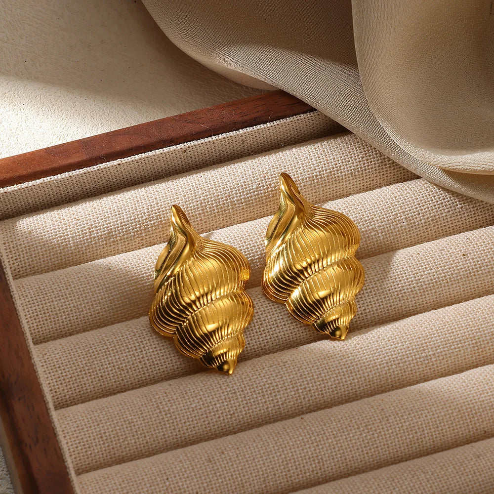 Geometric Flower Stainless Steel Earrings Women Sweet Sunflower Star
