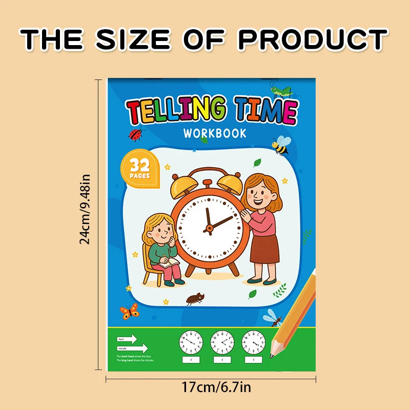 Children's Time Concept Practice Workbook, Suitable for Home School