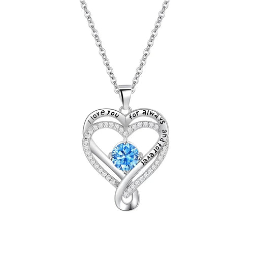 Elegant Style Heart shaped Pendant Necklace Hollow Design Mother's Day
