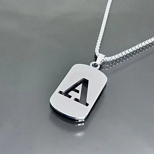Stainless steel Men Women Pendant Necklace Hollow 26 Mother Without