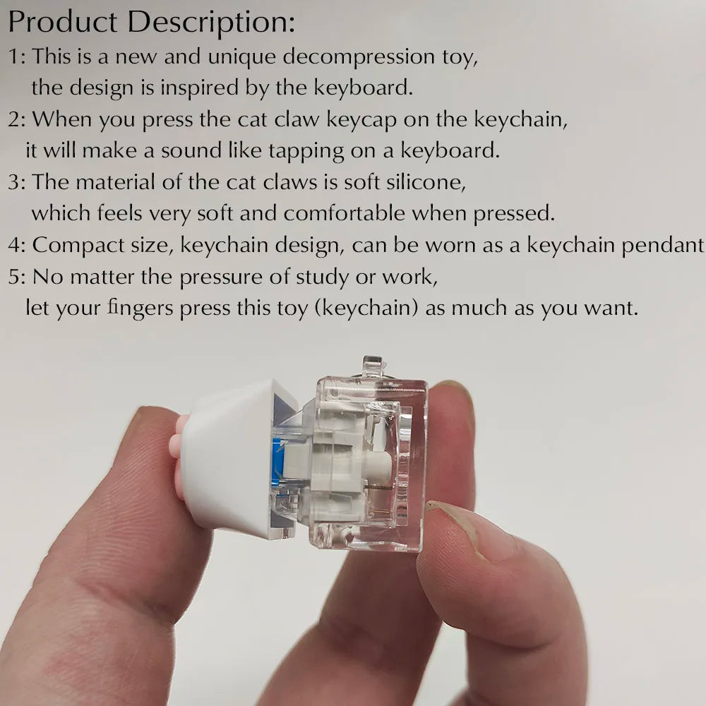 Cute Cat Claw Key Chain Key Ring Fingertip Decompression Pressure Toy