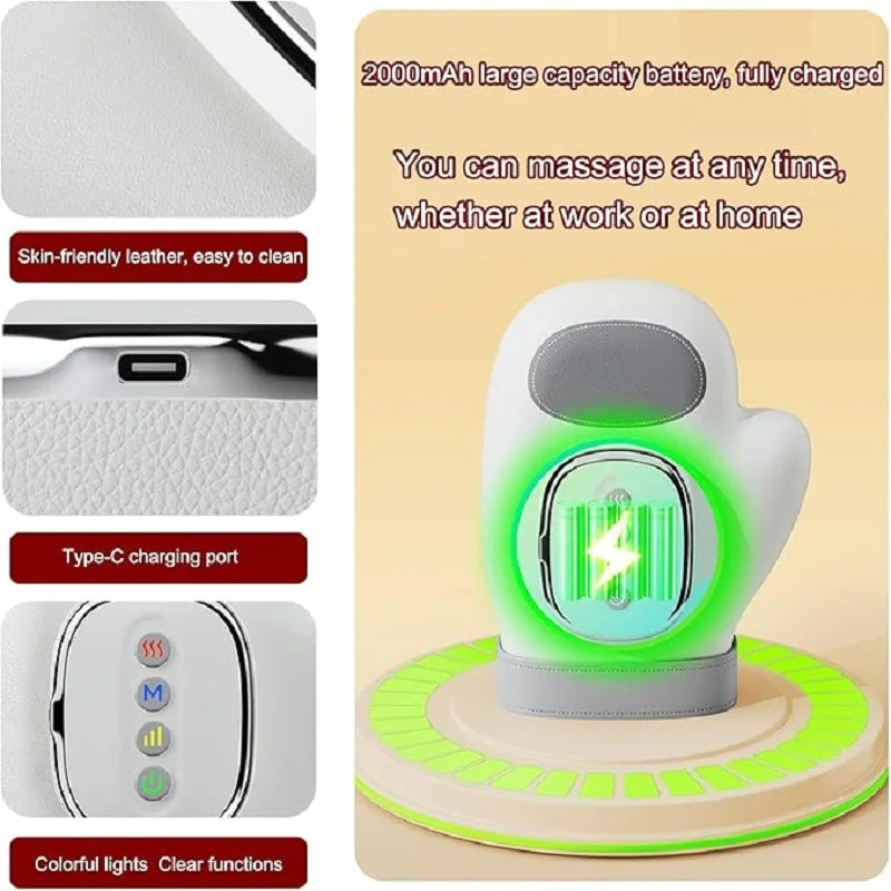 Cordless Hand Massager with Heat and Compression Electric Portable