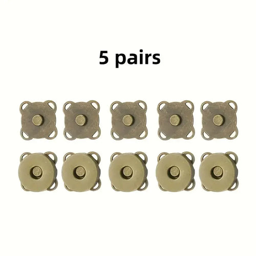 5/8sets Square Magnetic Snap Fasteners Clasps Button Handbag Purse