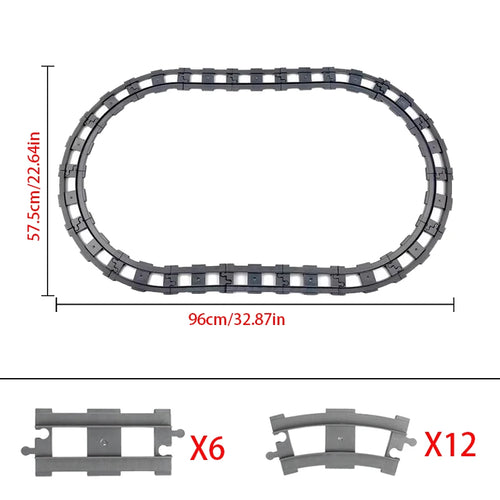 Big Size Building Block Bricks Train Tracks Crossover Parts Switch