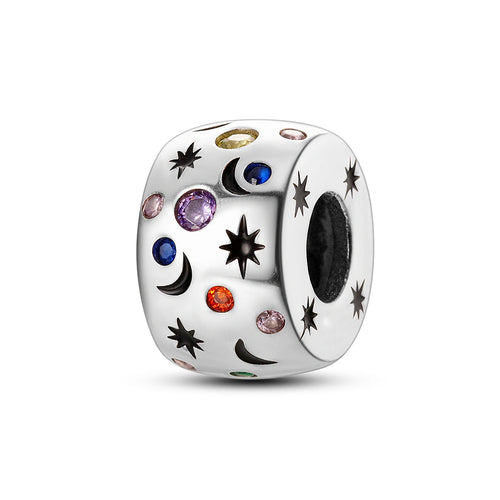 Silver Plated Mystery Star and Moon Charms Beads Fit Original Bangle