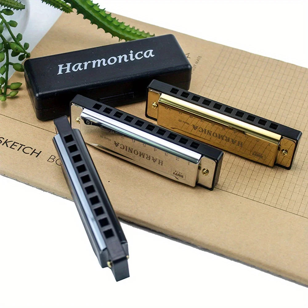 Ten-hole Chromatic Chromatic Metal Harmonica Beginners Wind Instrument