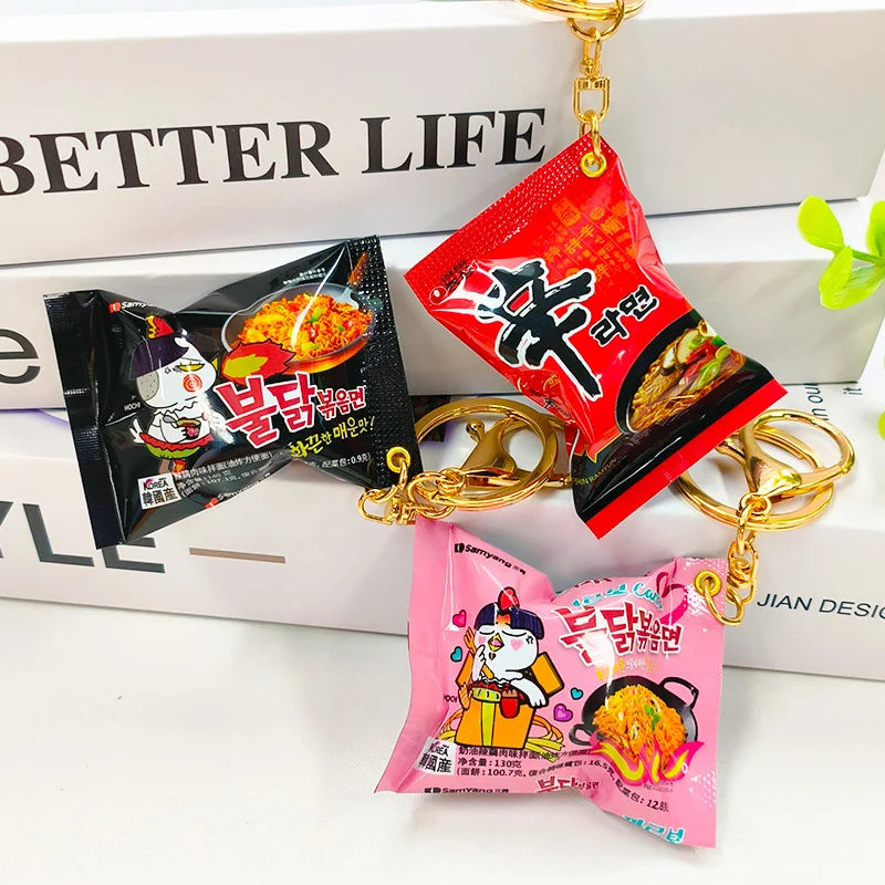 Simulation Instant Noodles Keychain On The Phone Mini Snacks Pendant