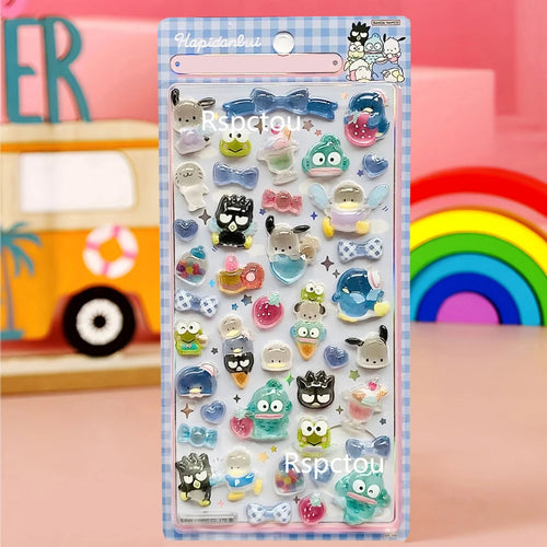 Cute Sanrio 3D Relief Stickers Aesthetic Kuromi Cinnamoroll My Melody